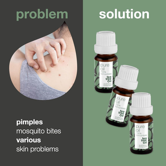 100% Pure Tea Tree Oil, 3 X 30 Ml | Our Tea Tree Oil Is Pure and of Pharmaceutical Grade